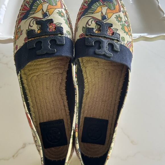TORY BURCH Weston Flat Espadrille  Promised Land/Royal Navy 57785 Size 8 - Picture 6 of 10